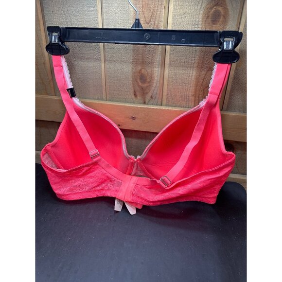 Victorias Secret Pink Lined Perfect Coverage Bra 38DD Coral Lace Trim NWT - Picture 5 of 8